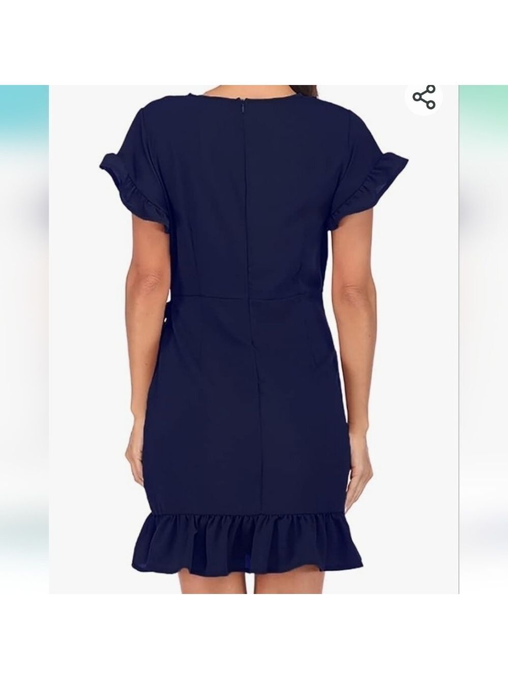 WEEPINLEE Womens ShortSleeve Round Neck Ruffles Wrap Dresses NWOT Size XL - Picture 4 of 9